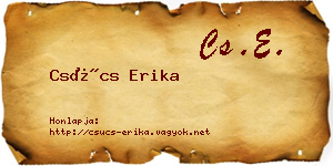 Csúcs Erika névjegykártya
